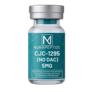 Nura peptide CJC-1295 No-DAC Peptide Nura peptide CJC-1295 without DAC laboratory peptide vial.