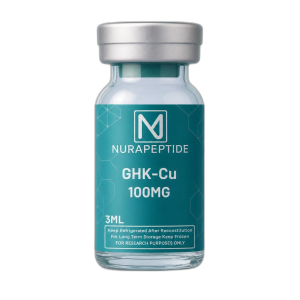 Nura Peptide GHK-Cu copper peptide cellular regeneration vial.
