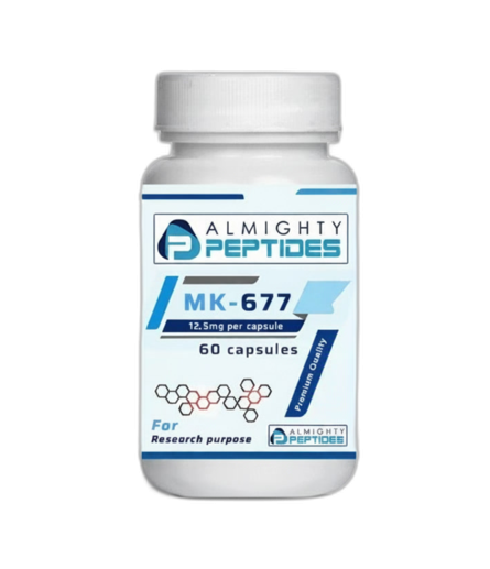 MK-677 Ibutamoren SARMs premium research capsule bottle featuring independent lab test results.