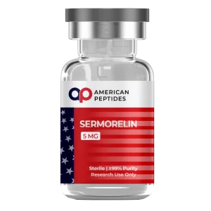 Search compound for American Peptides Sermorelin research peptide vial online.
