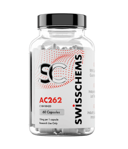 AC-262 SARMs research capsule bottle with exclusive unarchive voucher code savings online.