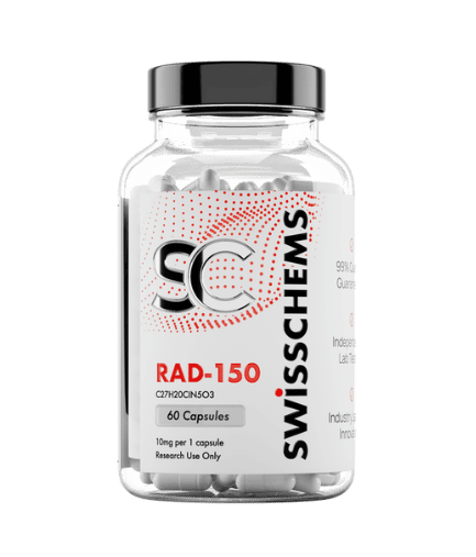 RAD-150 SARMs compound research capsule bottle with valid unarchive discount code checkout coupon.